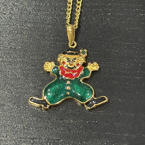 Cellini Gold Clown Necklace - Picture 3 of 9